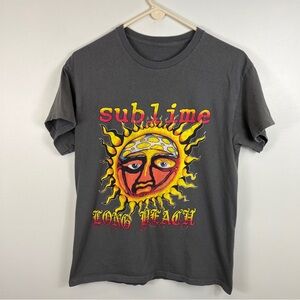 Sublime Band Shirt Gray Retro Sun Punk Ska Reggae Sz Medium